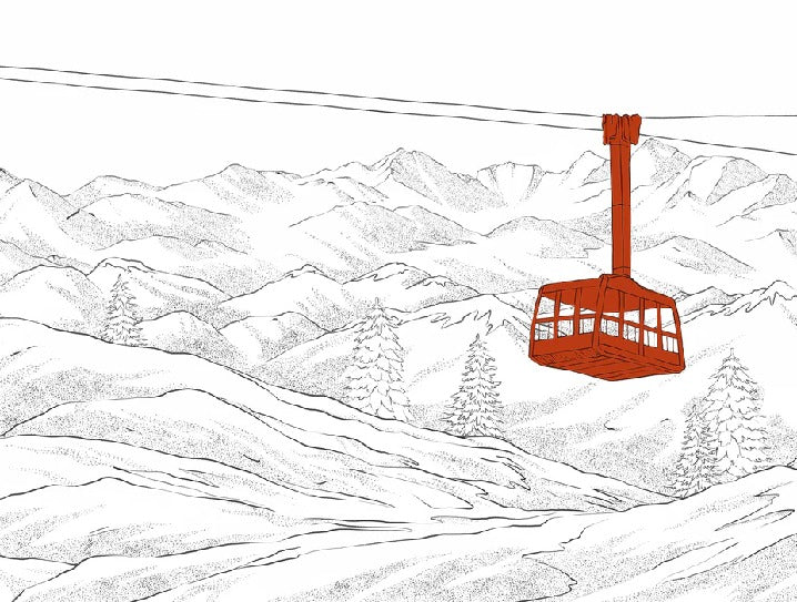 Papier peint La Plagne télécabine rouge, XXL, tendance