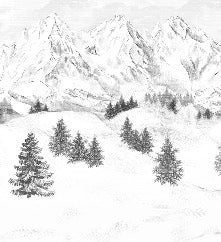 Papier peint montagne sommets de Chamonix, XXL, tendance