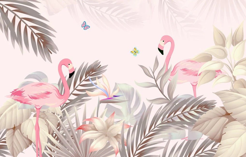 Papier peint Palm & Flamant Rose, XXL, tendance