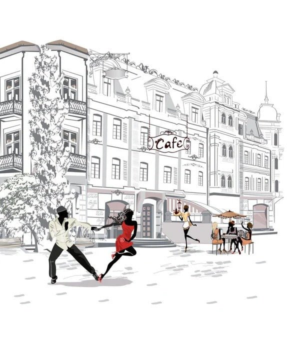 Papier peint restaurant balade parisienne, XXL, tendance