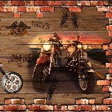 Brick & retro motorcycle wallpaper