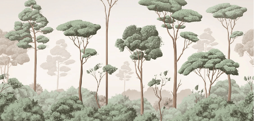 Papier peint brise légère pinède, XXL, tendance