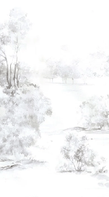 Papier peint forêt de pin aquarelle, XXL, tendance