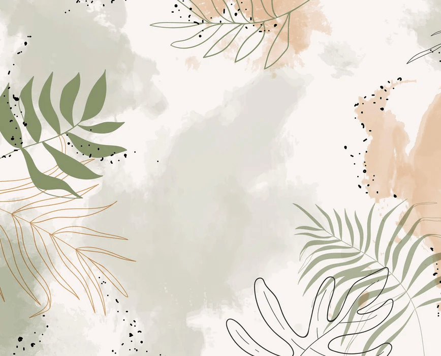 Papier peint panoramique aquarelle végétale, XXL, tendance