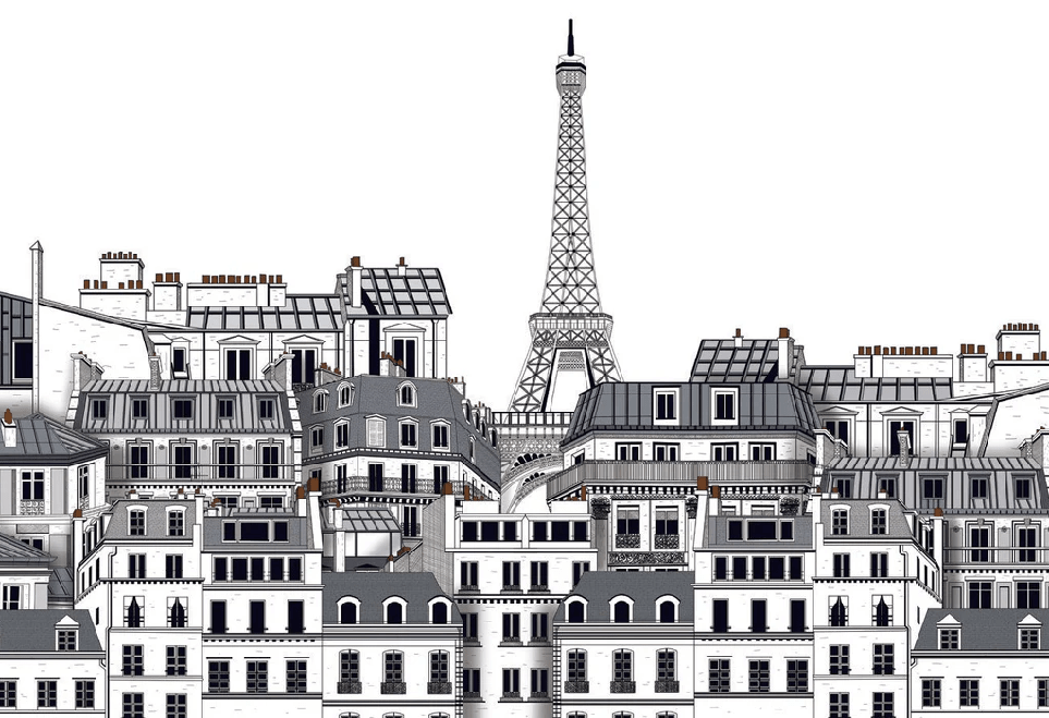 Papier peint Français les toits Parisiens - Muralconcept