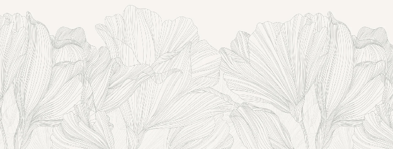 Papier peint panoramique gris et blanc valse des fleurs, XXL, tendance