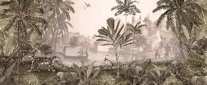 Papier peint jungle haven léopard - Muralconcept