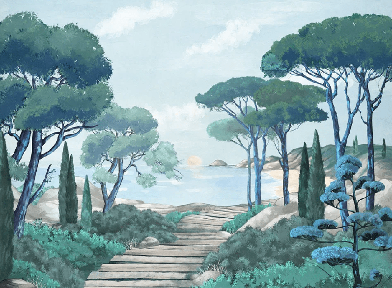 Papier peint balade dans les calanques, XXL, tendance