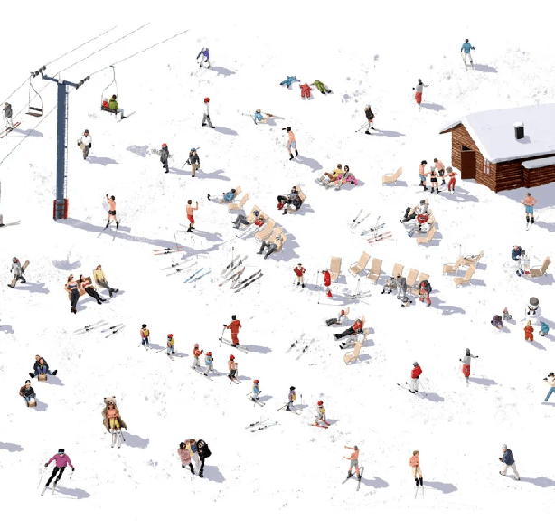 Papier peint panoramique après ski, XXL, tendance