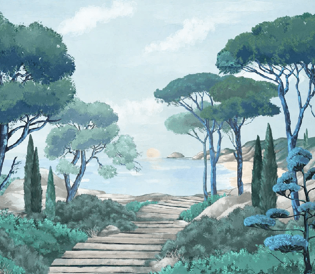 Papier peint balade dans les calanques, XXL, tendance