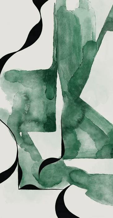 Papier peint abstrait moderne – Abstract Green Flow - Muralconcept