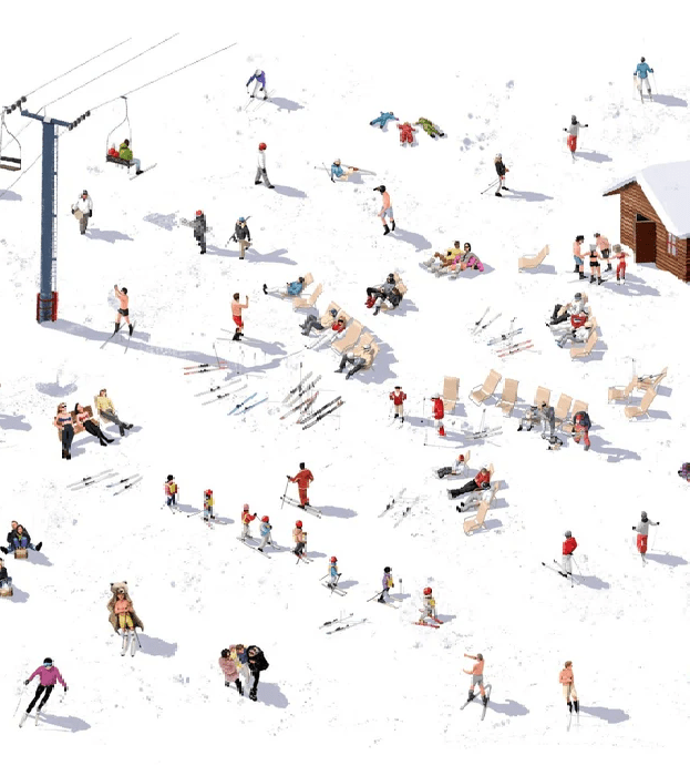 Après ski panoramic wallpaper, XXL, tendance