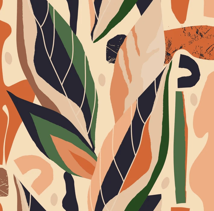 Papier peint mur végétal abstrait - Muralconcept