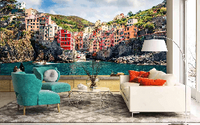 Papier peint panoramique trompe l'oeil Cinque Terre, XXL, tendance