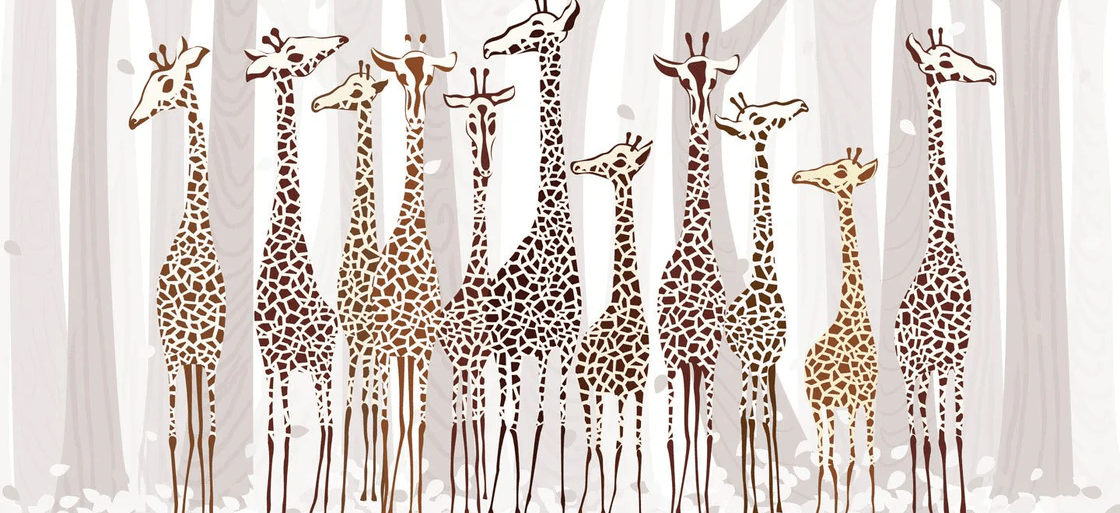Papier peint Élégantes Girafes, XXL, tendance