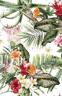 Papier peint tropical & Fleurs colorées, XXL, tendance