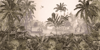 Papier peint jungle haven léopard - Muralconcept
