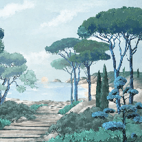 Papier peint balade dans les calanques - Muralconcept