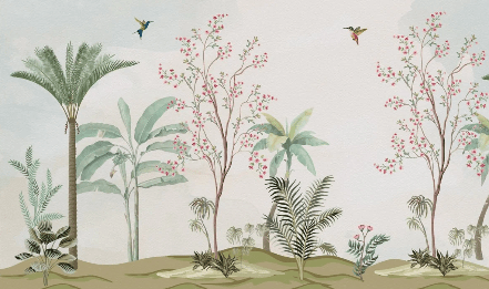 Papier peint chinoiserie jungle - Muralconcept
