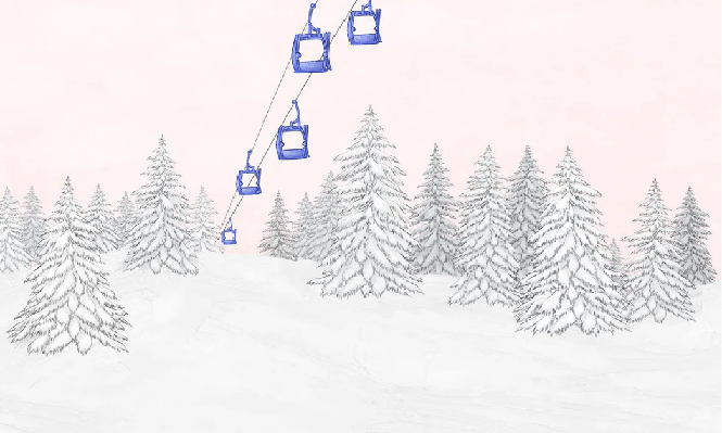 Papier peint télécabine bleuet, XXL, tendance