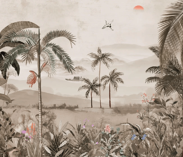 Papier peint l'art de la jungle peint, XXL, tendance