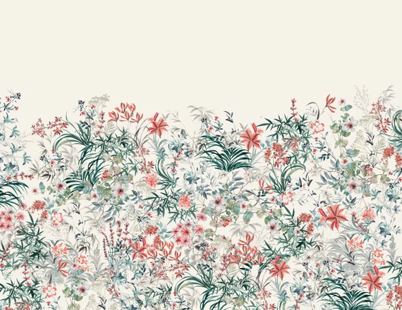 Papier peint floral - Les jardins de Léontine - Muralconcept