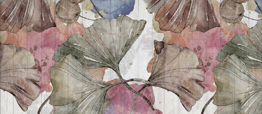 Panorama-Tapete Ginkgo Japan Zen - Muralconcept
