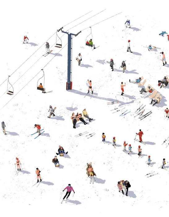 Papier peint panoramique après ski, XXL, tendance