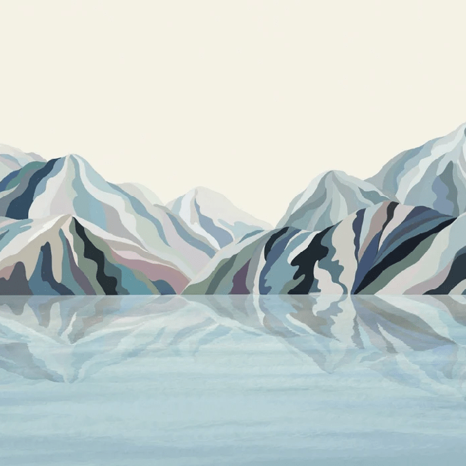 Annecy arty blue wallpaper - Muralconcept
