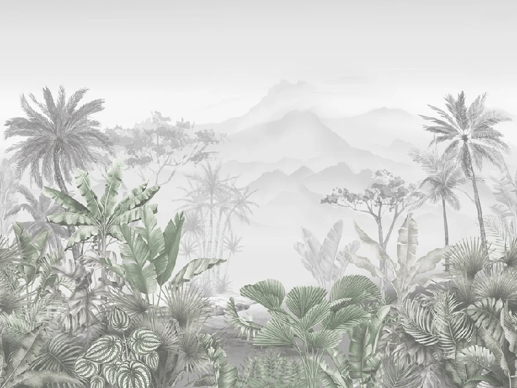 Papier peint tendance tropical vert, XXL, tendance