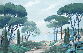 Papier peint balade dans les calanques - Muralconcept