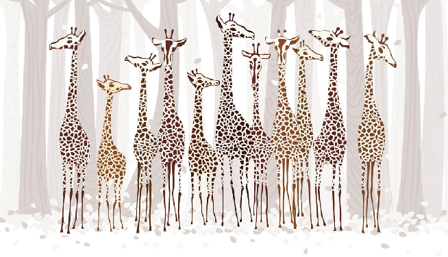 Papier peint Élégantes Girafes, XXL, tendance