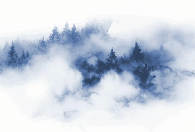 Papier peint brume des Cimes bleu - Muralconcept