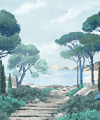 Papier peint balade dans les calanques, XXL, tendance