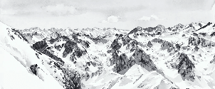 Papier peint Pyrénées  - Fresques enneigées Tourmalet Montagne - Muralconcept