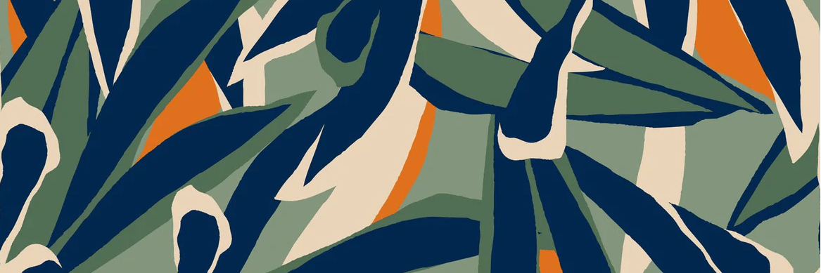 Papier peint panoramique esquisse végétale - Muralconcept