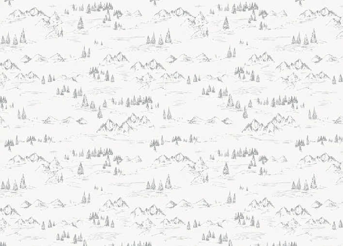 Montagna e abete illustrazione di carta da parati