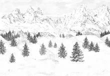 Papier peint Aiguilles d'Arves - Muralconcept