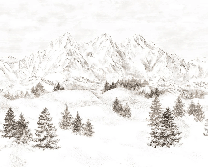 Papier peint montagne massif des Alpes - Muralconcept