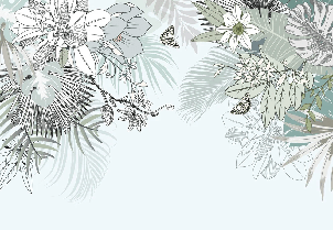 Papier peint tendance nature plante vert d'eau - Muralconcept