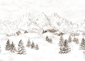 Papier peint montagne massif des Alpes, XXL, tendance