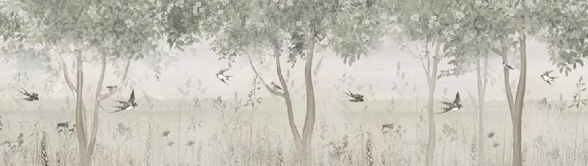 Papier peint panoramique clairière, XXL, tendance