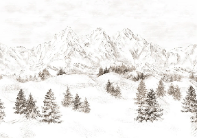 Papier peint montagne massif des Alpes, XXL, tendance