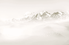 Papier peint Mont blanc lune et oiseau - Muralconcept