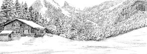 Papier peint montagne Suisse - Dent d'Oche - Muralconcept