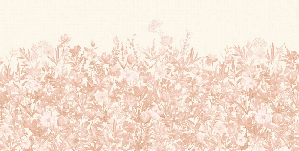 Papier peint fleurs au pinceau sépia - Muralconcept