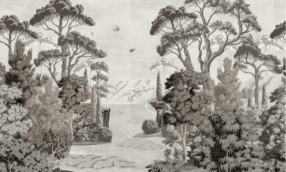 Papier peint panoramique paysage d'autrefois, XXL, tendance