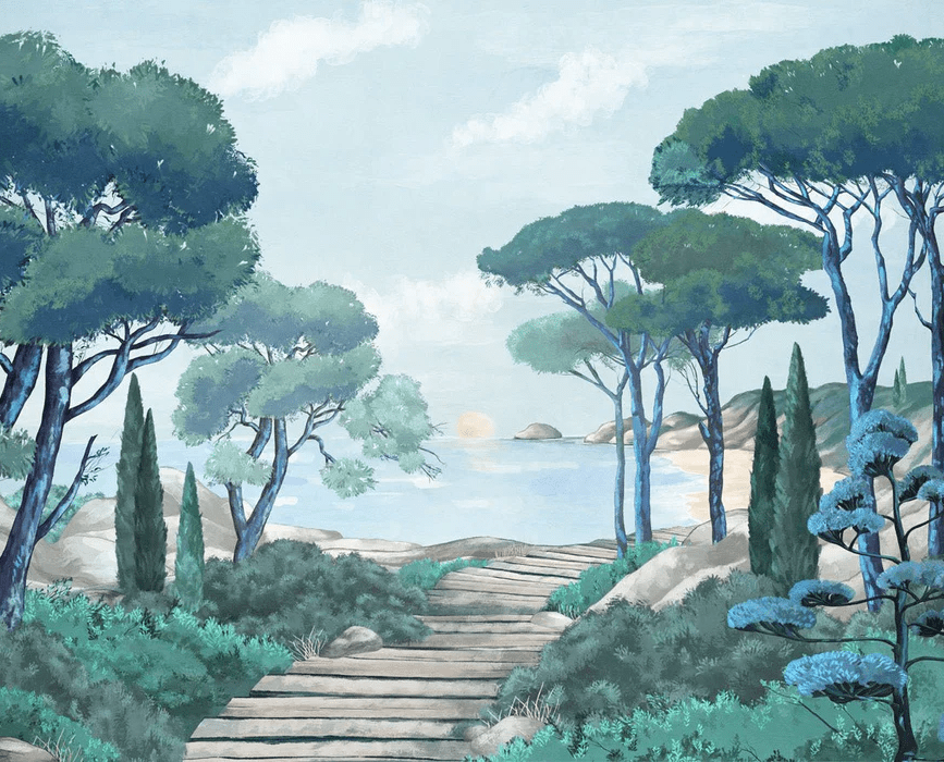 Papier peint balade dans les calanques - Muralconcept