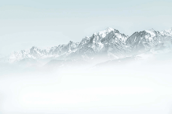 Papier peint Mont Blanc dans la brume bleu - Muralconcept