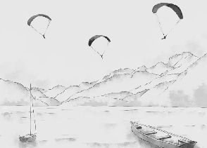 Papier peint Annecy - cimes & art en monochrome - Muralconcept